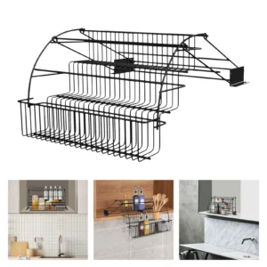 3-Layer Pull-Down Cabinet Metal Storage Rack